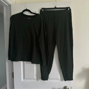 Size M Sonoma Olive Green Thermal Sleep Set Pandas Pyjamas